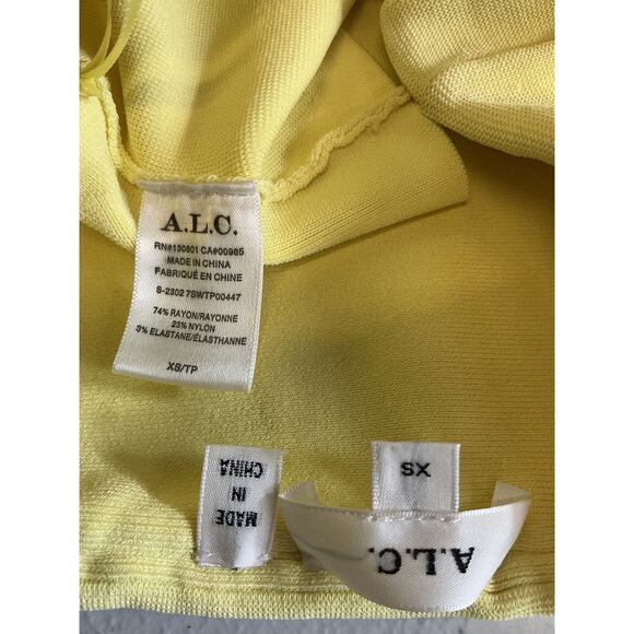 A.L.C. 'Dean' Yellow Polyester Top Size XS - Picture 4 of 4